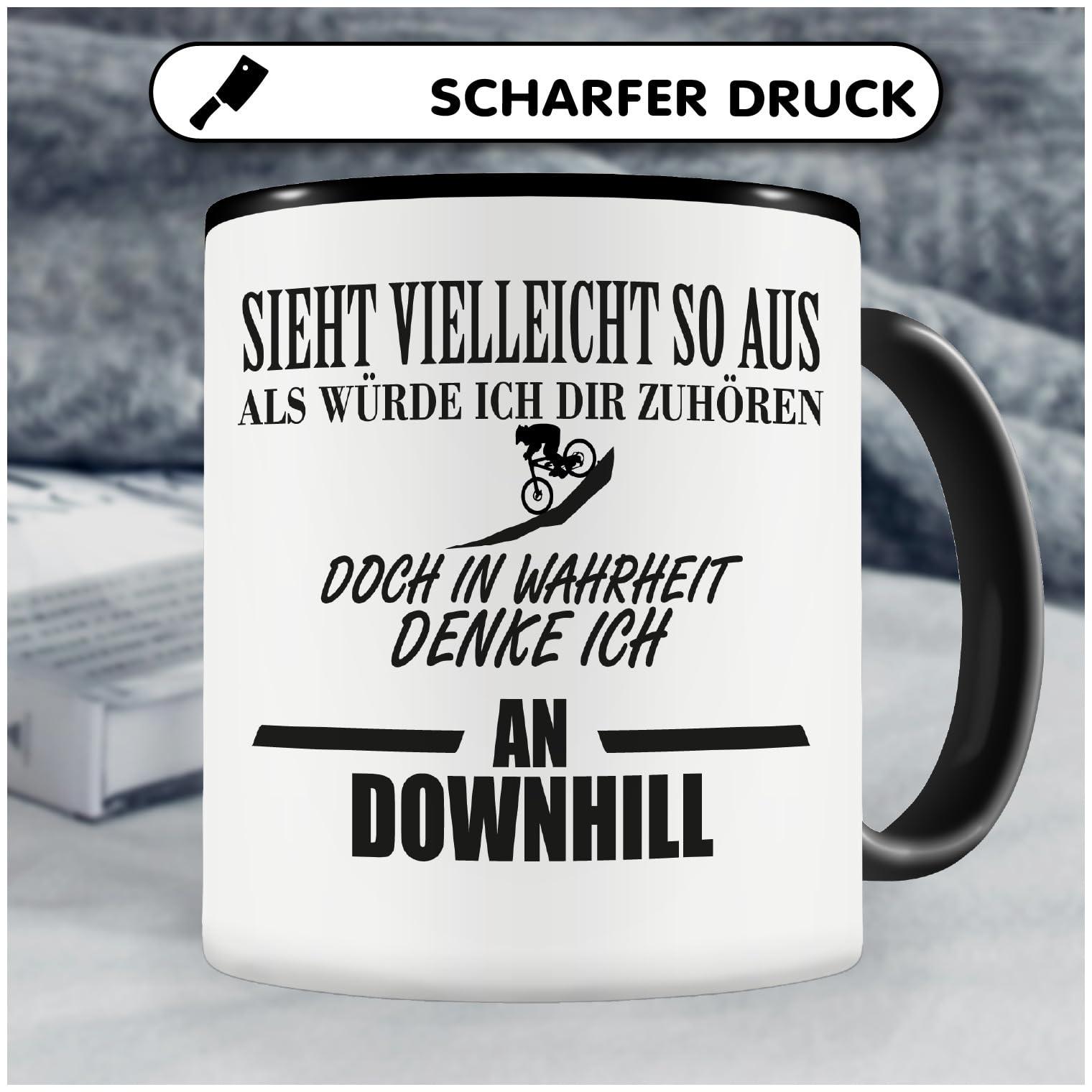Samunshi Tasse 'Ich Denke An Schafe' - Neon Gelb, 300 Ml, Keramik, Mikrowellen- & Spülmaschinenfest - Lustige Geschenkidee