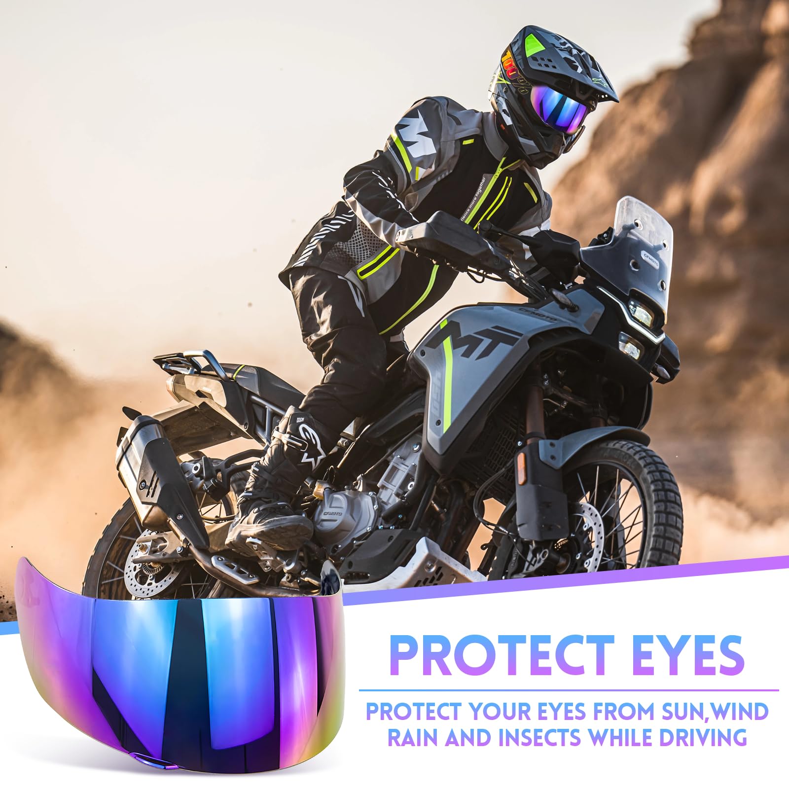 Visière Casque Moto Wohlstand - Pare-Brise Anti-Vent, Anti-UV Et Anti-Pluie Pour AGV K1 K3SV K5 - Protection Yeux Haute Définition
