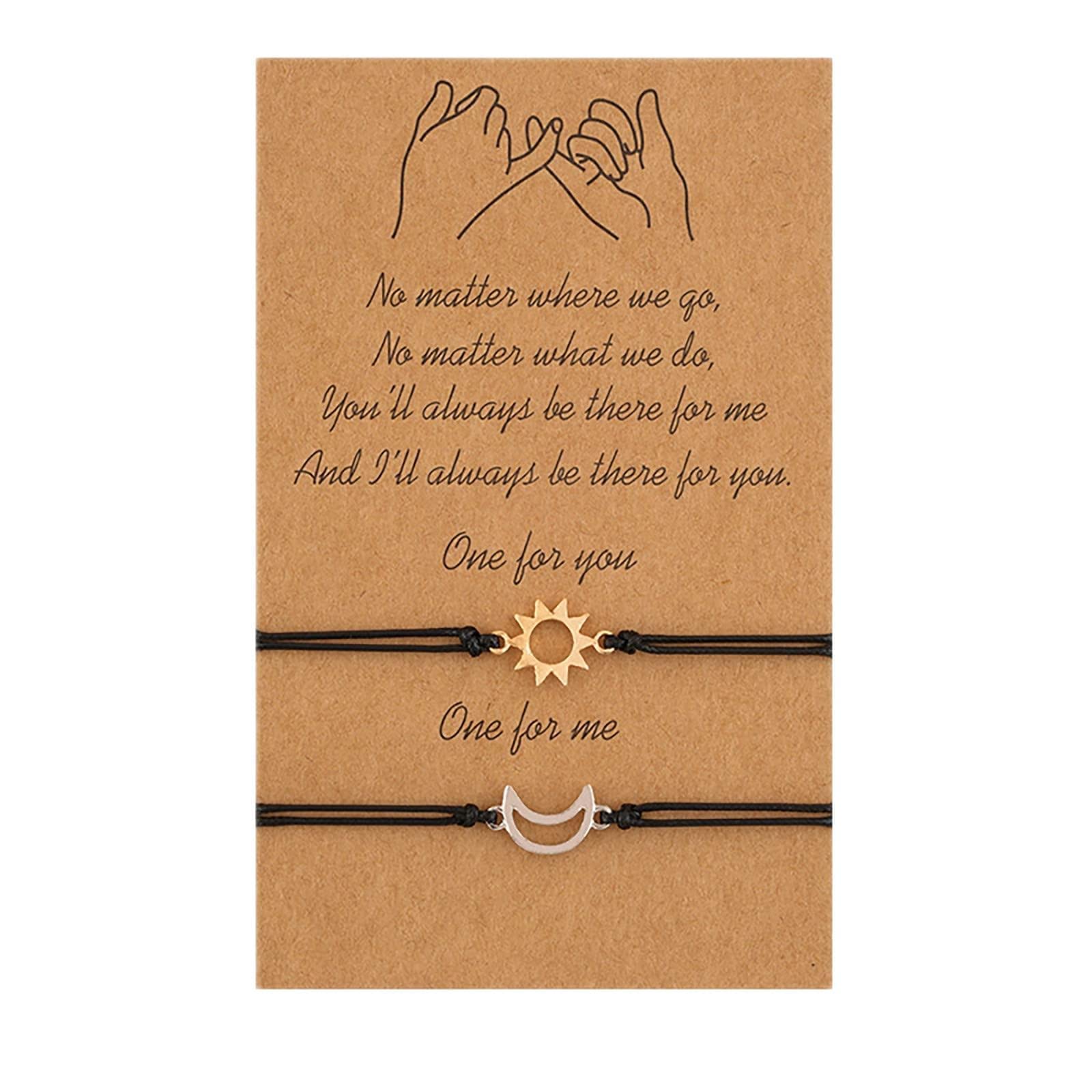 Generic Best Friend Bracelet 2 Matching Sun Moon Cards Adjustable Rope Bracelet For Friendship Hoops And Loops (C, One Size, Boys) (B0B99GK75G) Amazon Price History, Amazon Price Tracker