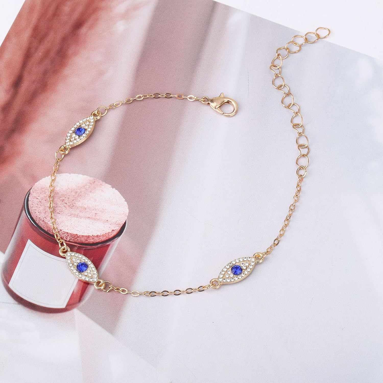 Gold Evil Eye Anklet for Women, Adjustable Boho Evil Eye Anklet Bracelet Waterproof Dainty Summer Beach Jewelry Present for Her - Image 7