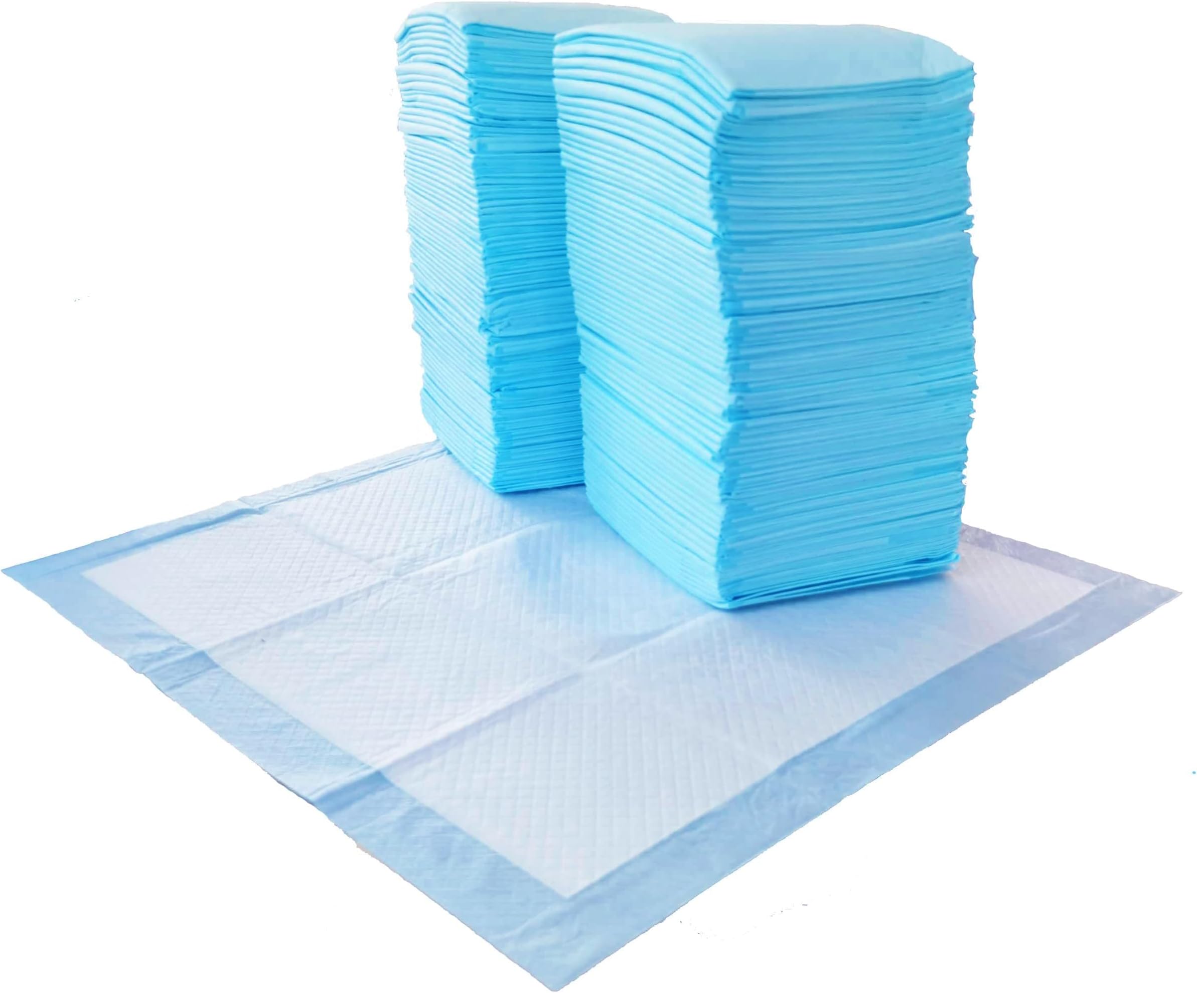 Amazon Basics Scented Dog and Puppy Potty Training Pee Pads, 5-Layer Leak-Proof Super Absorbent with Quick-Dry Surface, Regular Size 22 x 22 Inch, Blue & White, 100 Count