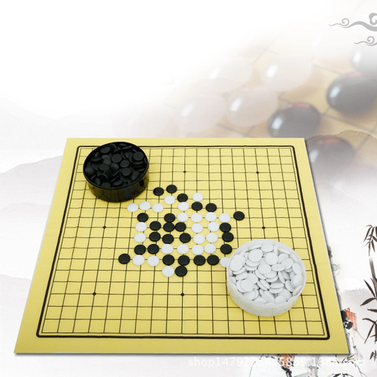 Harilla Faltbares Go-Spiel-Set Baduk/Weiqi Klassische Spiele Brettspiel 2 Spieler Geschenk Go-Brettspiel Go-Set für Camping Erwachsene