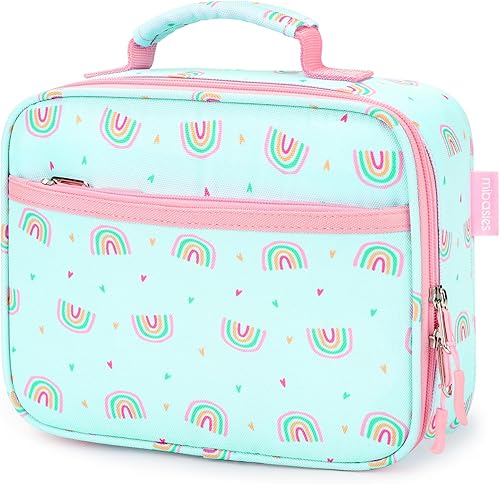 Miniatura 95 de mibasies Lonchera infantil para niñas pequeñas, bolsa de almuerzo aislada y reutilizable para la escuela, fresas surtidas, color rosa Surtido