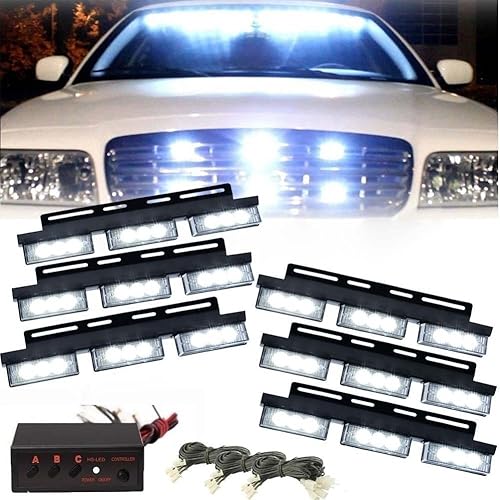 KATUR 6 x 54 LED blanco coche luz de emergencia estroboscópica bombilla camión luces de advertencia flash para rejilla delanteracubierta