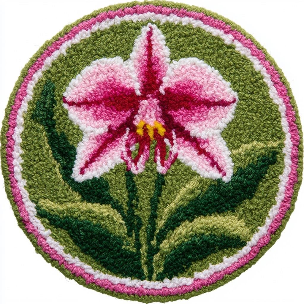 AMBATTERY Latch Hook Rug Kit Latch Hook Kits for Adults,Phalaenopsis Orchid