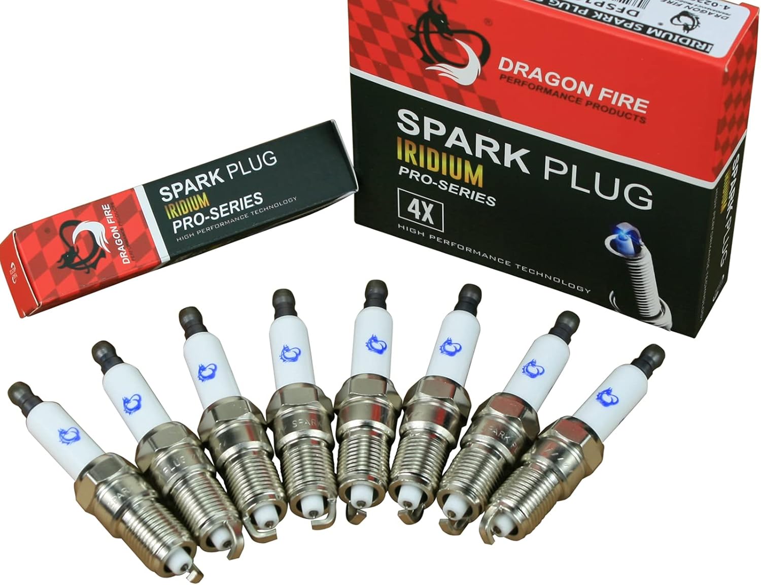 AIP Electronics Dragon FIRE Performance Power Pack Complete with Iridium Spark Plugs and 9.5" Spark Plug Wires Compatible with 2014-2021 Cadillac Chevy & GMC 5.3L 6.2L 6.6L V8 OEM Fit Kit-1352