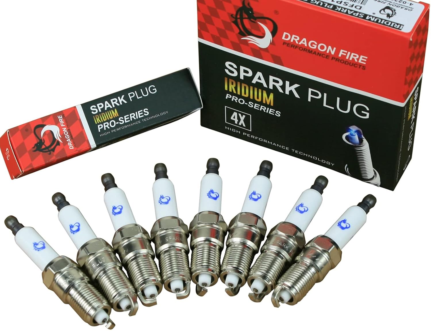 AIP Electronics Dragon FIRE Performance Power Pack Complete with Iridium Spark Plugs & 12" Ceramic Spark Plug Wires Compatible with 2014-2021 Cadillac Chevy & GMC 5.3L 6.2L 6.6L V8 OEM Fit Kit-1296