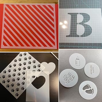 10 Pcs 10 Mil Blank Mylar Stencil Sheets, 12 x 12 Inches Templates Material, Reusable Accetate for Crafts, Clear Plastic Sheets, Mylar Template