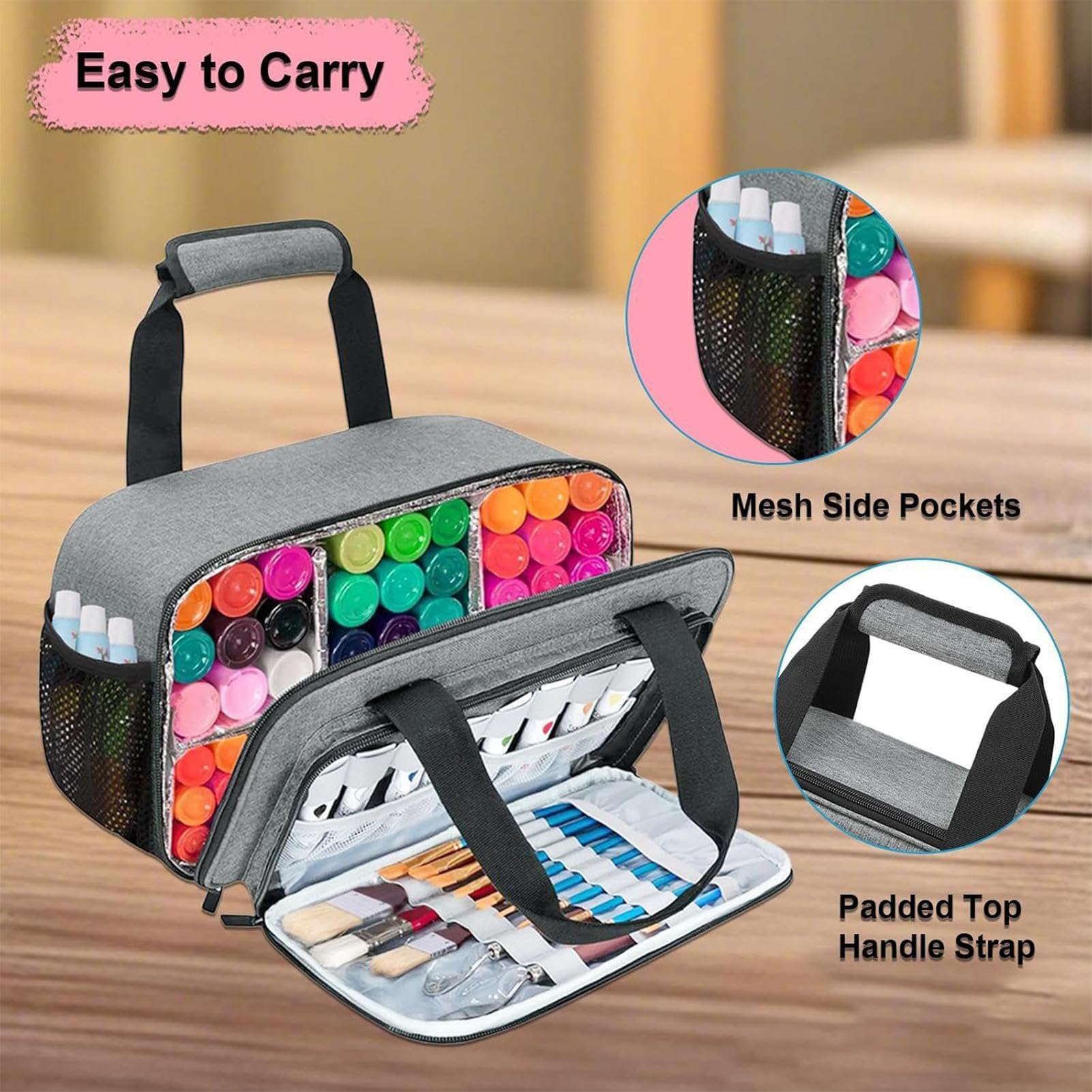 Sac de Fournitures d'art | Organisateur de Valise de Sac d'artiste - Grand étui Porte-Peinture avec Une capacité pour Les Accessoires de Peinture et Les Fournitures d'artisanat Convient pour