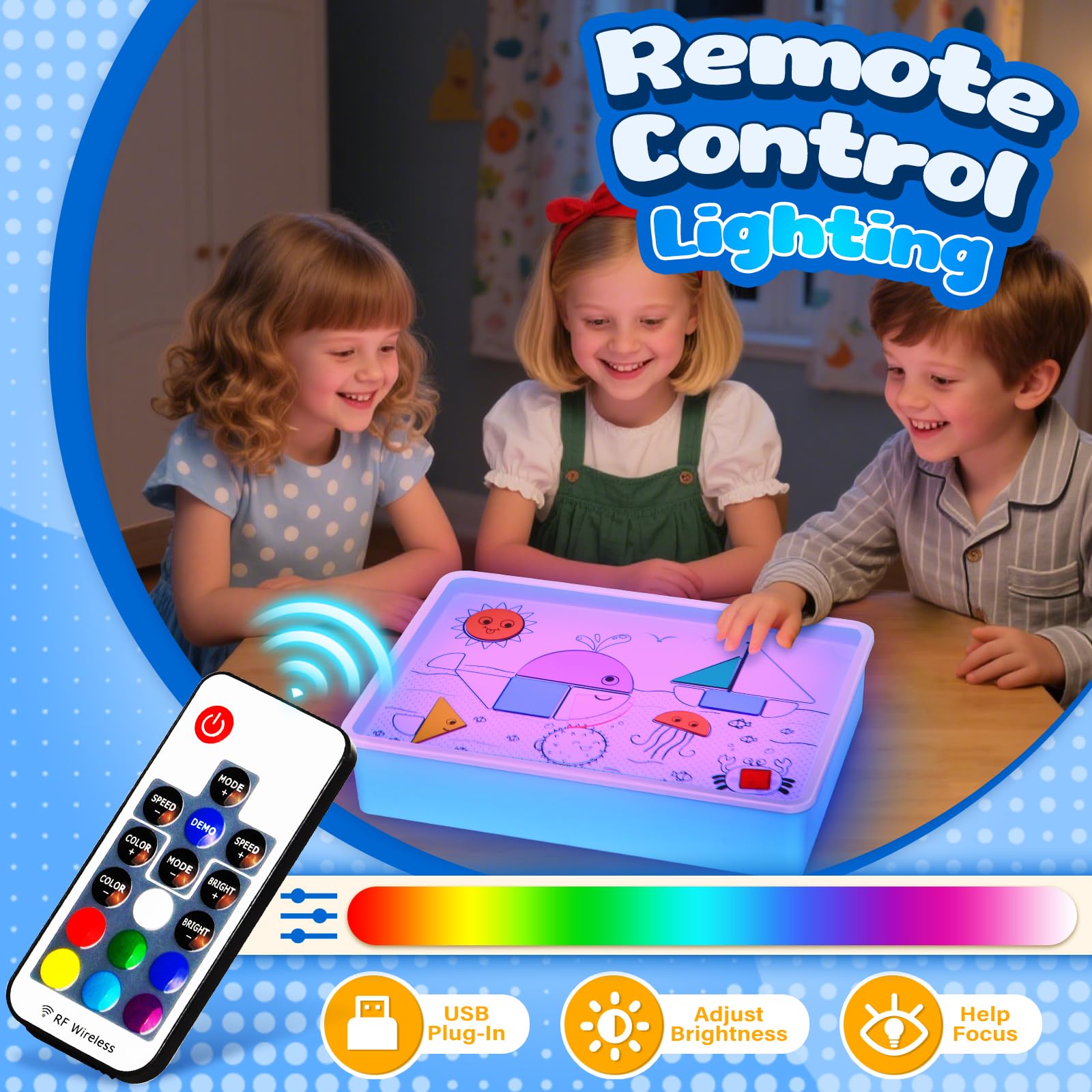 Waterdichte sensorische lichttafel met afstandsbediening Tickit