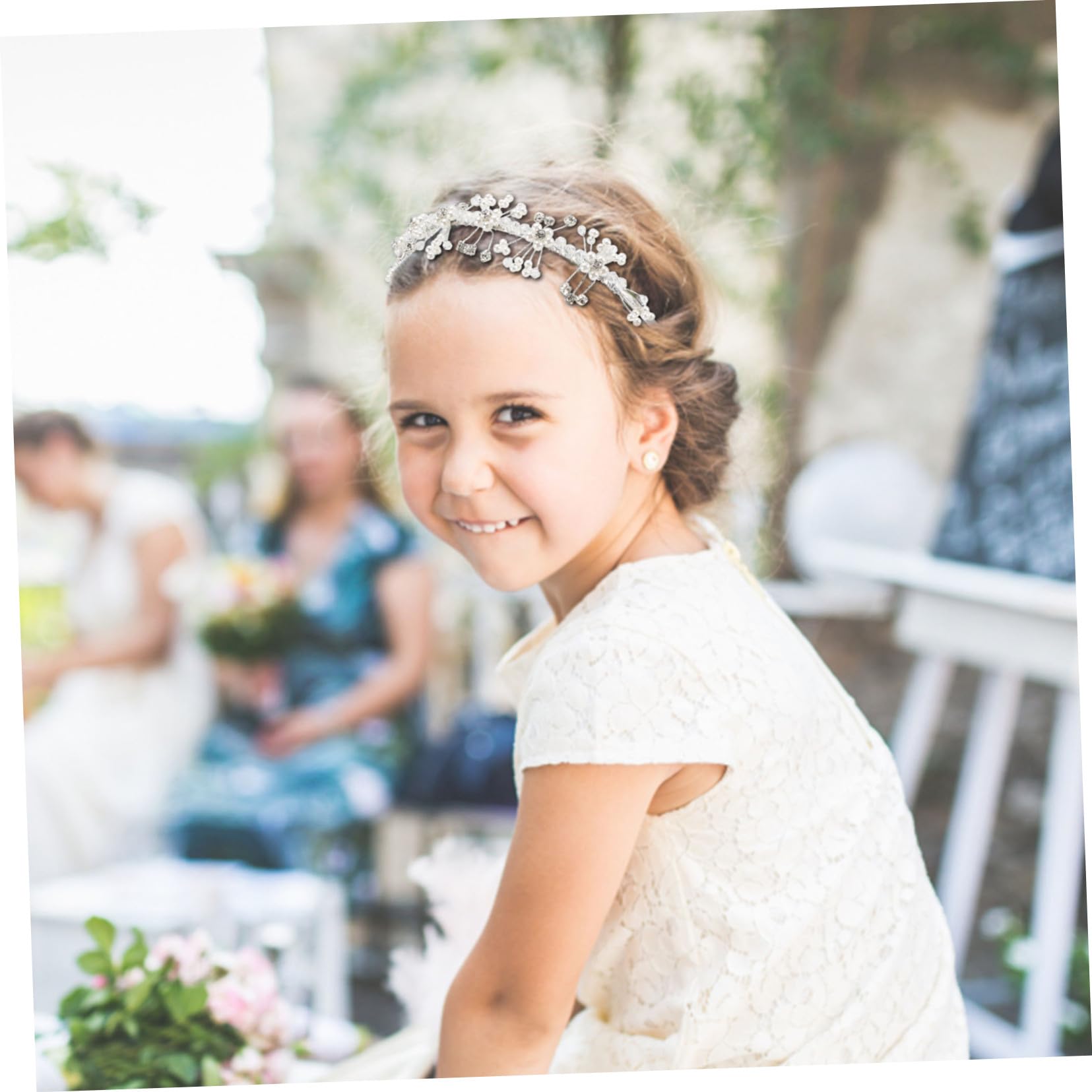 VICASKY 5 Pezzi Cerchietto per con e Fascia per Accessorio Sposa Versatile e per Feste e Matrimoni