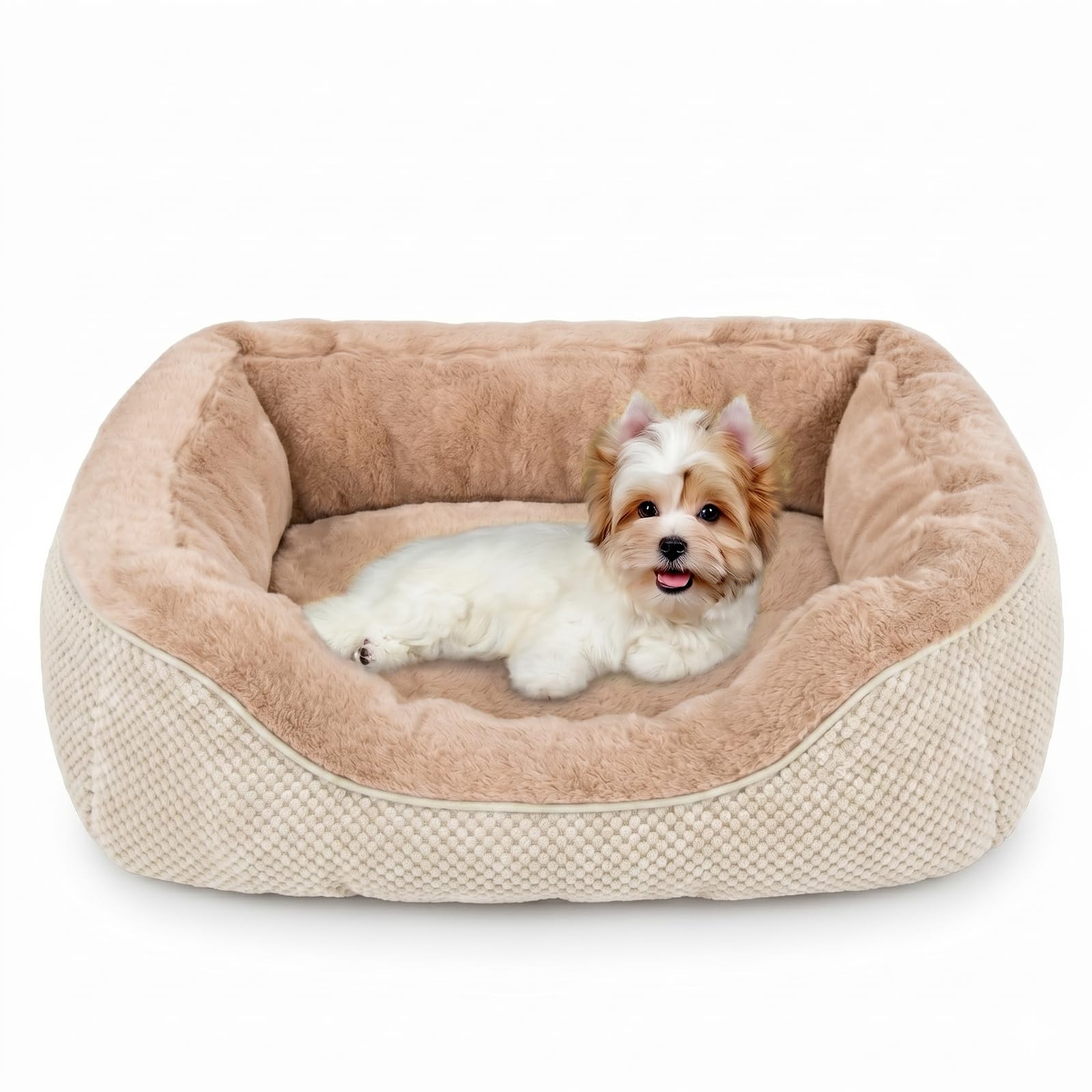 INVENHO Small Dog Bed for Small Dogs, Orthopedic Warming Soft Calming Sleeping Durable with Anti-Slip Bottom