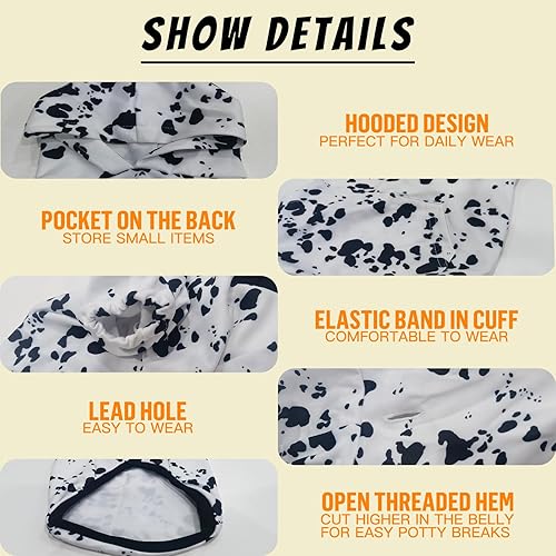 Miniatura 3 de Disfraz de perro con estampado de dálmatas, lindo estampado de perro con manchas de animales, ropa de invierno, suéter de Halloween, disfraz de