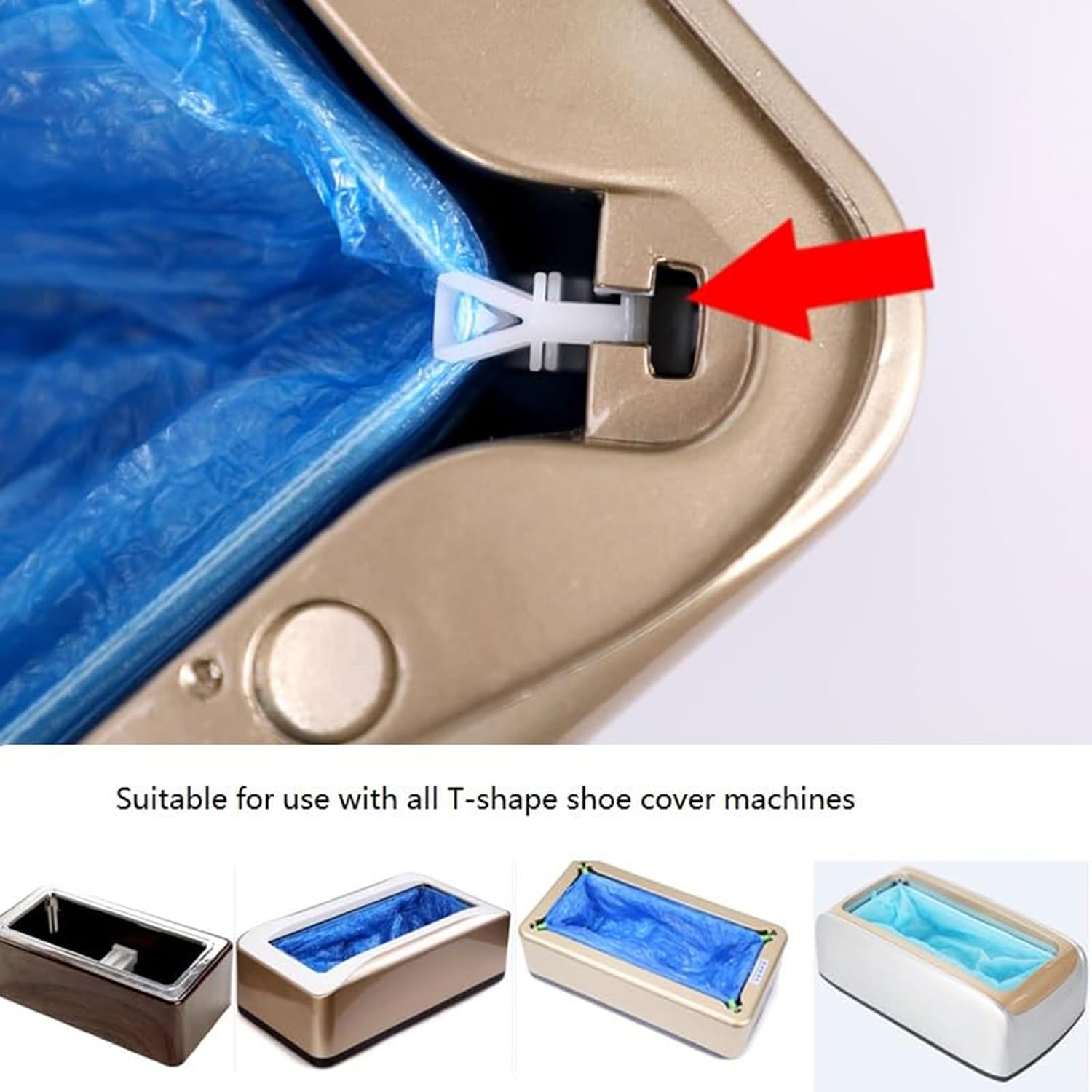 Automatic Shoe Cover Refills for Shoe Cover Dispenser/100PCS(50pairs) T-type Buckle Shoe Covers/Shoe covers for Automatic Shoe Cover Machine/Disposable Shoe Covers, Size for US 6 to 14