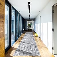 Vista 9 de Vaukki - Alfombra de pasillo, suave y peluda, alfombra antideslizante lavable, para lavandería, cocina, granja, baño, entrada y dormitorio