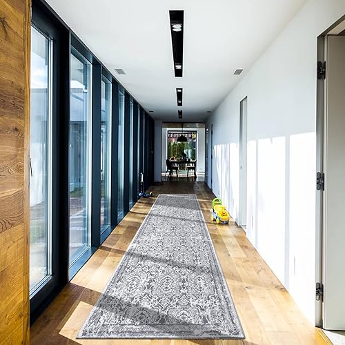 Miniatura 9 de Vaukki Alfombra de pasillo para pasillo, alfombra de lavandería suave vintage, alfombra antideslizante para entrada, alfombra de área de cocina