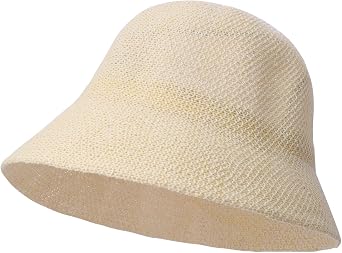 Women Mesh Woven Bucket Hat, Crochet Bucket Hat for Women Beach Hat, Trendy Sun Hat Packable Foldable
