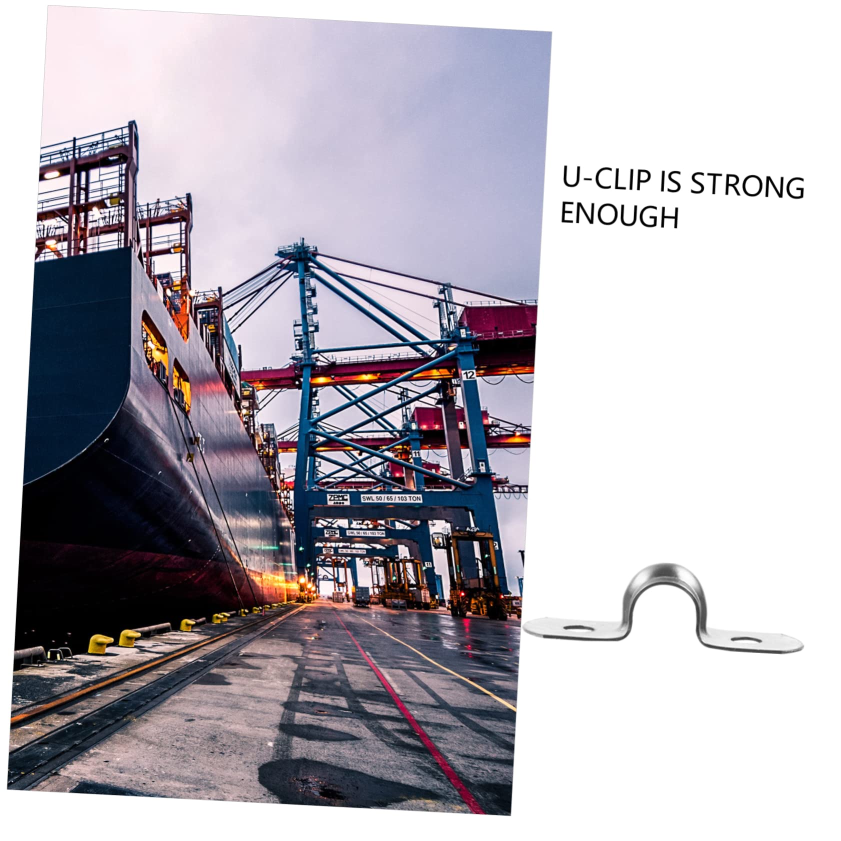 HEMOTON 100pcs U-type Stainless Steel Saddle Card Tube Clamp Rigid Clamp Straps for Drainage Pipe