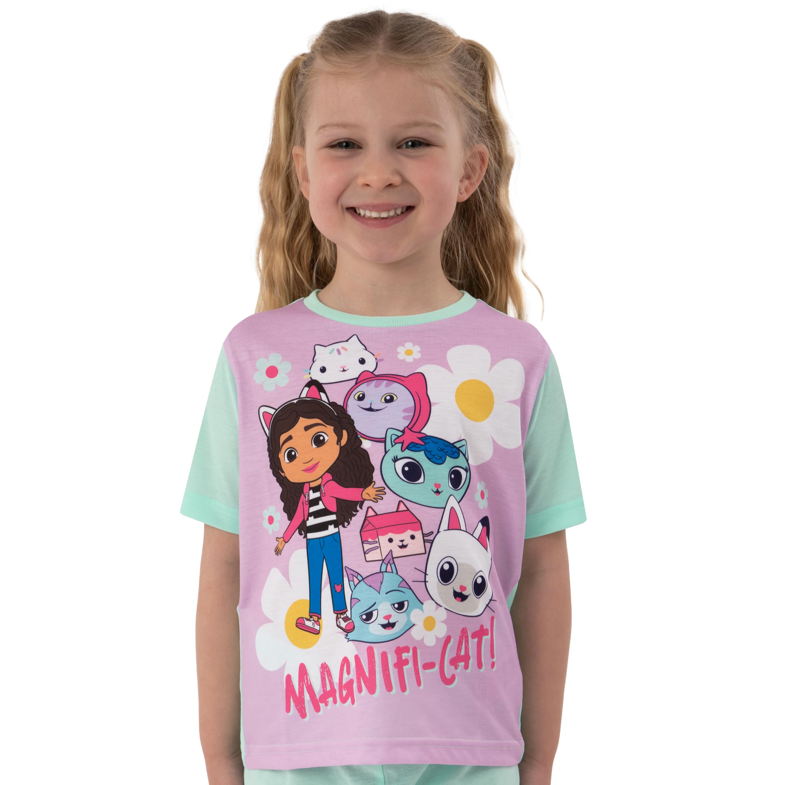 Dreamworks Gabby's Dollhouse Piżama Dziewczęca Krótki Rękaw, Letnie Piżamy Dla Dziewczynek, Uroczy Zestaw Piżamowy, Wiek 3–10 Lat