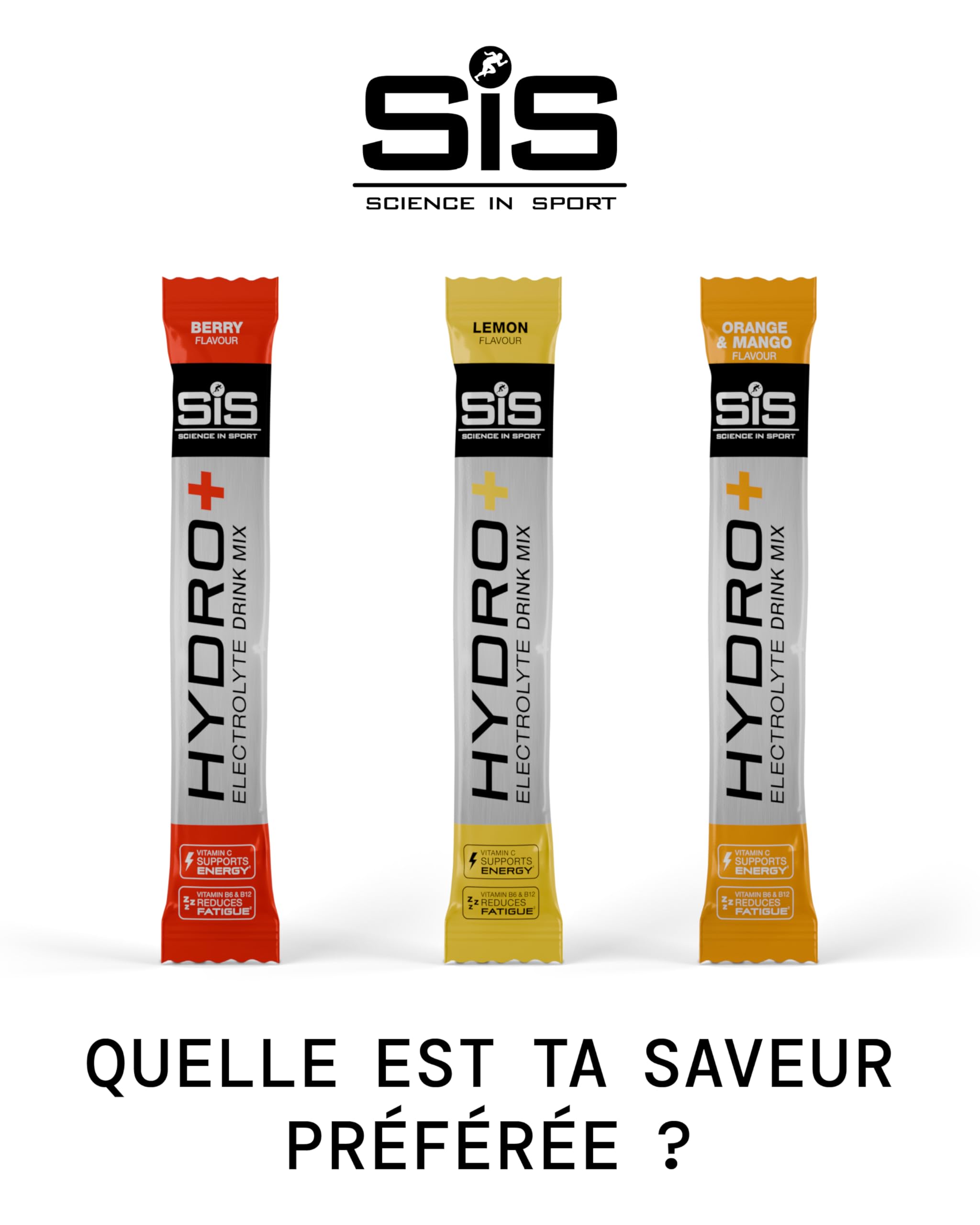 Science in Sport HYDRO+ Poudre Boisson Électrolyte 20 x 4,1g Citron - Poudre électrolyte végane, poudre boisson sportive avec vitamine C et 5 électrolytes essentiels