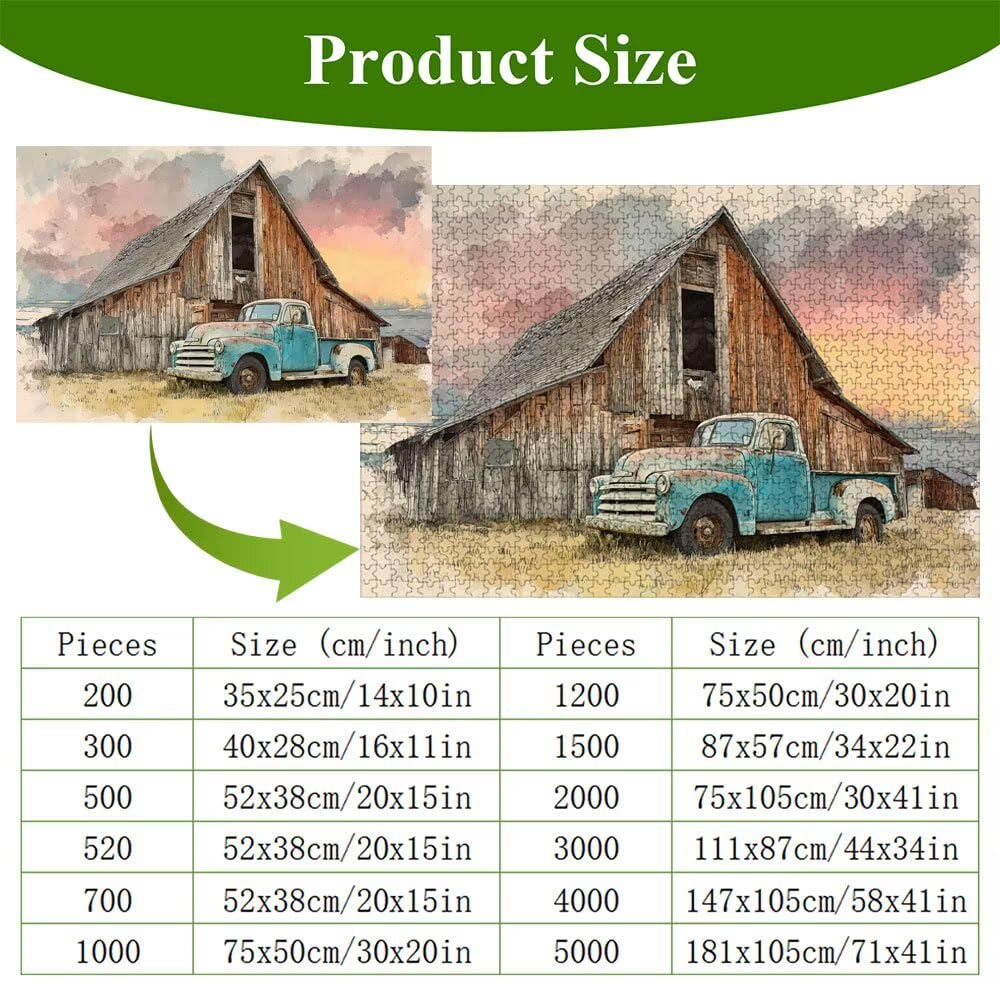 5000 Pezzi Puzzle Adulti - Auto & Azienda agricola - Fabbricazione in Legno Robusto (Forma Classica) - Decorazione Murale con Poster - Prodotto Riservato ad Adulti e 14 Anni in Su (181x105cm) P3#364