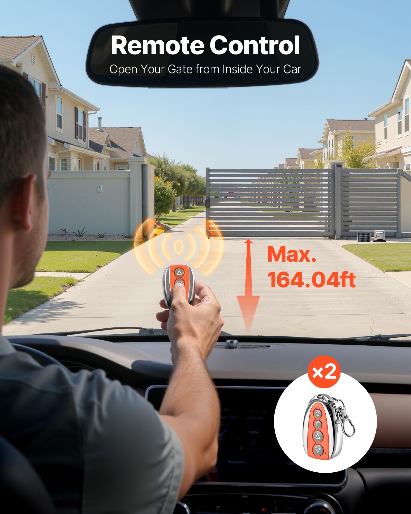 VEVOR Motorisation de Portail Coulissant, 280 W, Ouvre-Portail Solaire Électrique pour Portes 20 m et Charge 816 kg, Moteur de Porte Coulissante à Crémaillère, Système d'Ouverture de Portails d'Allée