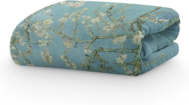PICANOVA Throw Blanket 200x150cm Vincent Van Gogh Almond Blossom Blanket with Picture Soft and Cozy Flannel Fleece Cuddle Blanket 510g/qm Classic Collection