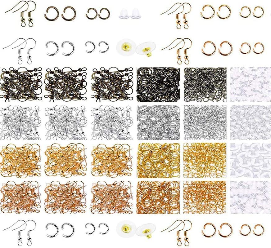 DIY Crafts 300 Grm, Chrome Gold, Earring Making Supplies Kit with Style Earring Hooks, Earring Backs, Earrings Posts and Earring Mak (300 Grm, Chrome Gold)