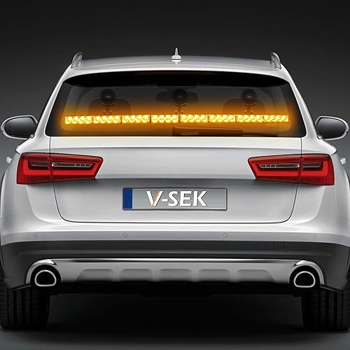 Miniatura 8 de Barra de luz estroboscópica de advertencia de emergencia de alta intensidad, color amarillo ámbar, de bajo perfil, para aplicación de la ley,