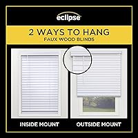Vista 7 de Eclipse Persianas de madera falsa de 2 pulgadas, 72.4 cm x 121.9 cm en blanco - Persianas sin cordón, Certificadas como seguras para niños