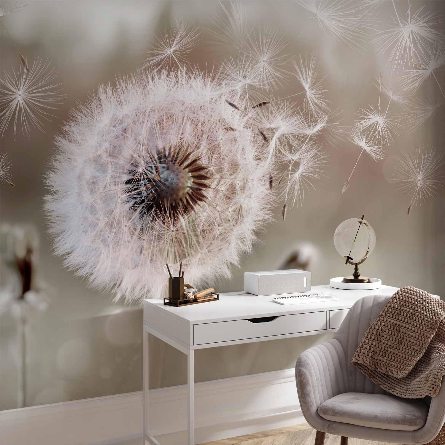 Papier Peint Murando Panoramique Nature 150x105 Cm   Revêtement Mural Décoration Pour Chambre Salon   Design Unique Et Moderne   Jaune Gris   Fleurs Nature Orchidées Plantes B A 0078 A B