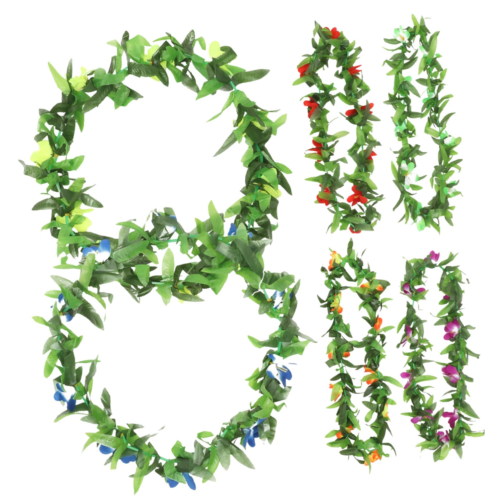 GLEAVI Leus Hawaianos Adulto Fiesta Decoración Playa para Ley Trópico Recuerdos Hawaianos Guirnalda Hawaiana De Leis De Flores Hawaianas Poliéster 6 Piezas X 4