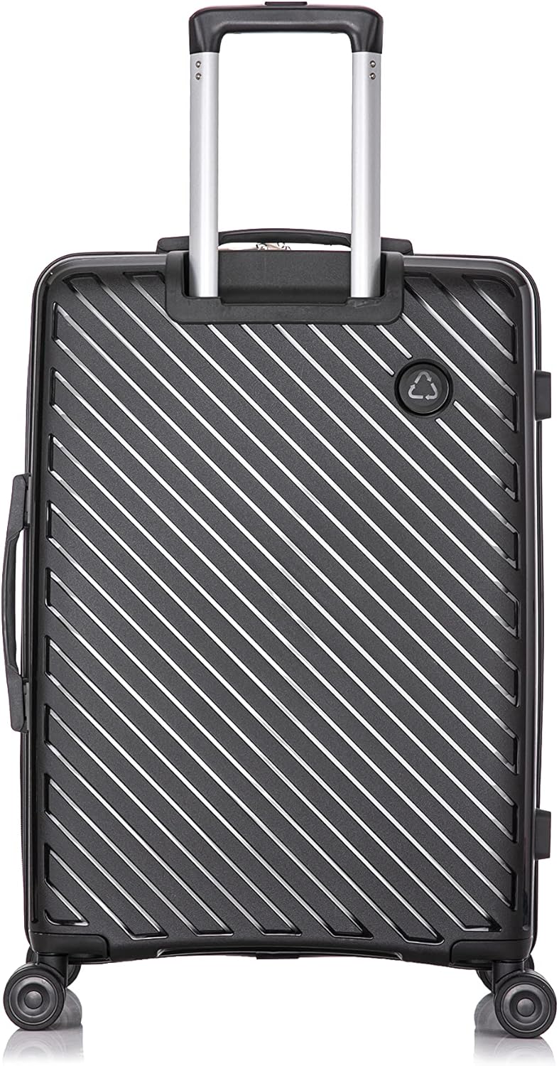review Rockland Prague Hardside Luggage with Spinner Wheels, Black, 3-Piece Set (20/24/28)