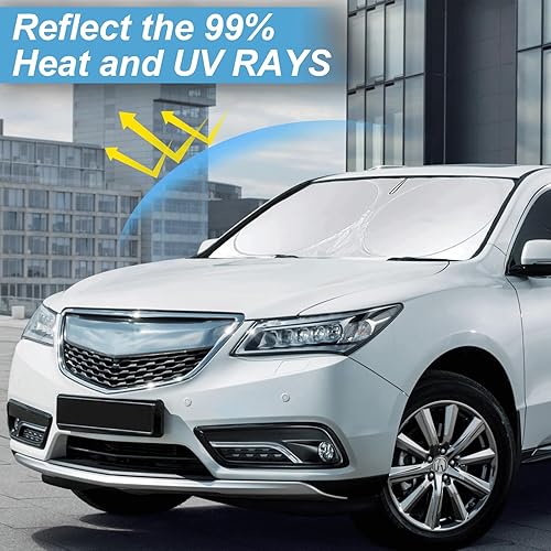 Miniatura 116 de Parasol para parabrisas de ajuste personalizado, cubierta para ventana delantera, visera plegable 210T, protector que bloquea los rayos ultravioleta