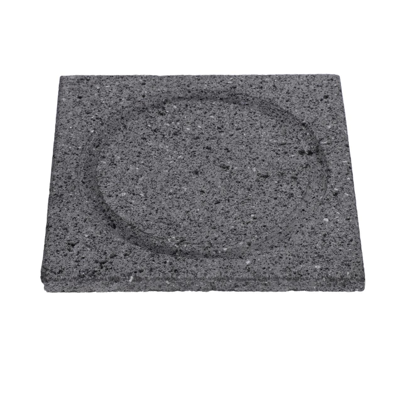 Artibetter Piedra para Asar de Roca Volcánica Plana Superficie Segura y Distribución Uniforme de Calor para Reuniones Familiares y Picnics al Aire Libre