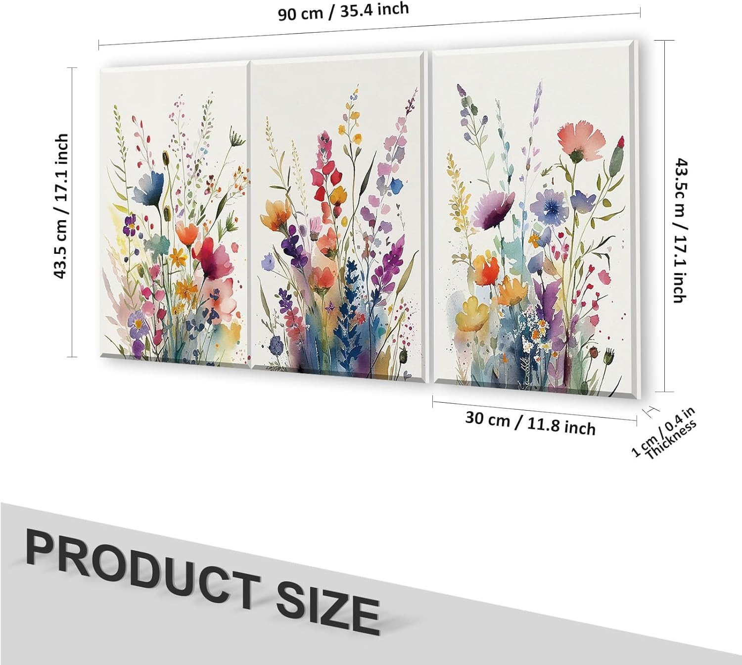 JBER Art Acoustic Panels, 17.1×11.8 Inches Acoustical Wall Panels, Sound Absorbing Wall Art, Decorative Acoustic Panels, Soundproof Wall Panels for Recording Studio, Home & Living Room(Wild Flowers)