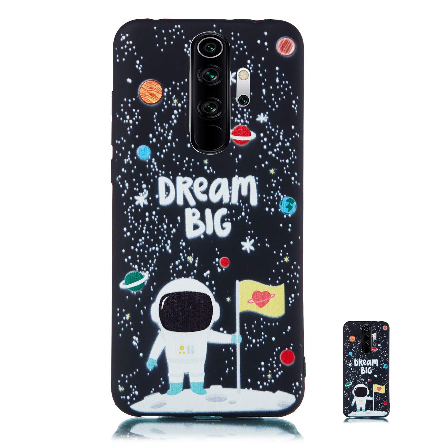 HopMore 3 Pack Compatible With Case Xiaomi Redmi Note 8 Pro Silicone Space Universe Design Soft Gel Shockproof Protective Slim Bumper Funny Pattern For Girls Women Men - A Design