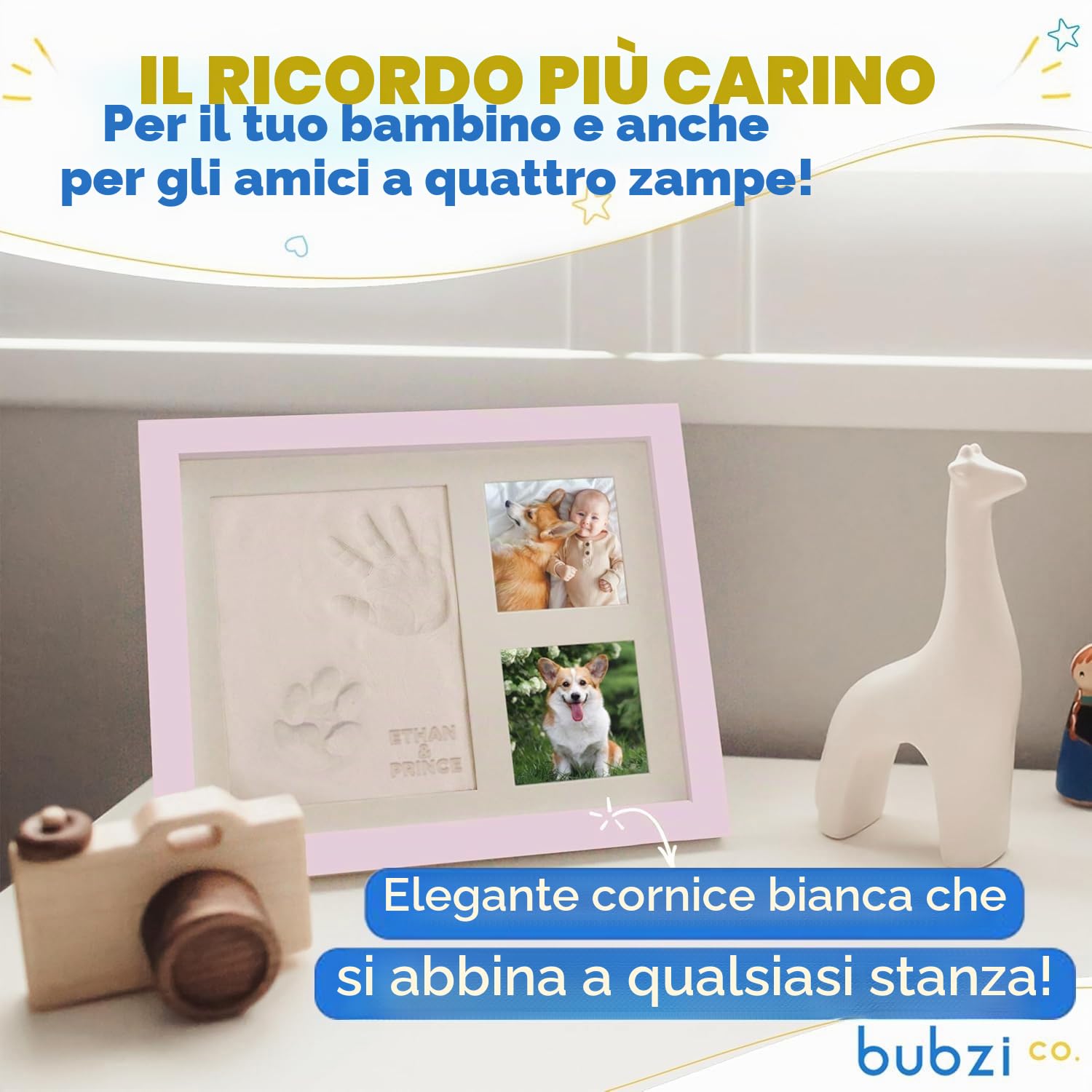 Bubzi Co Kit di creazione di impronte e impronte per neonati e ragazze, regali per neonati (Ballet Pink)