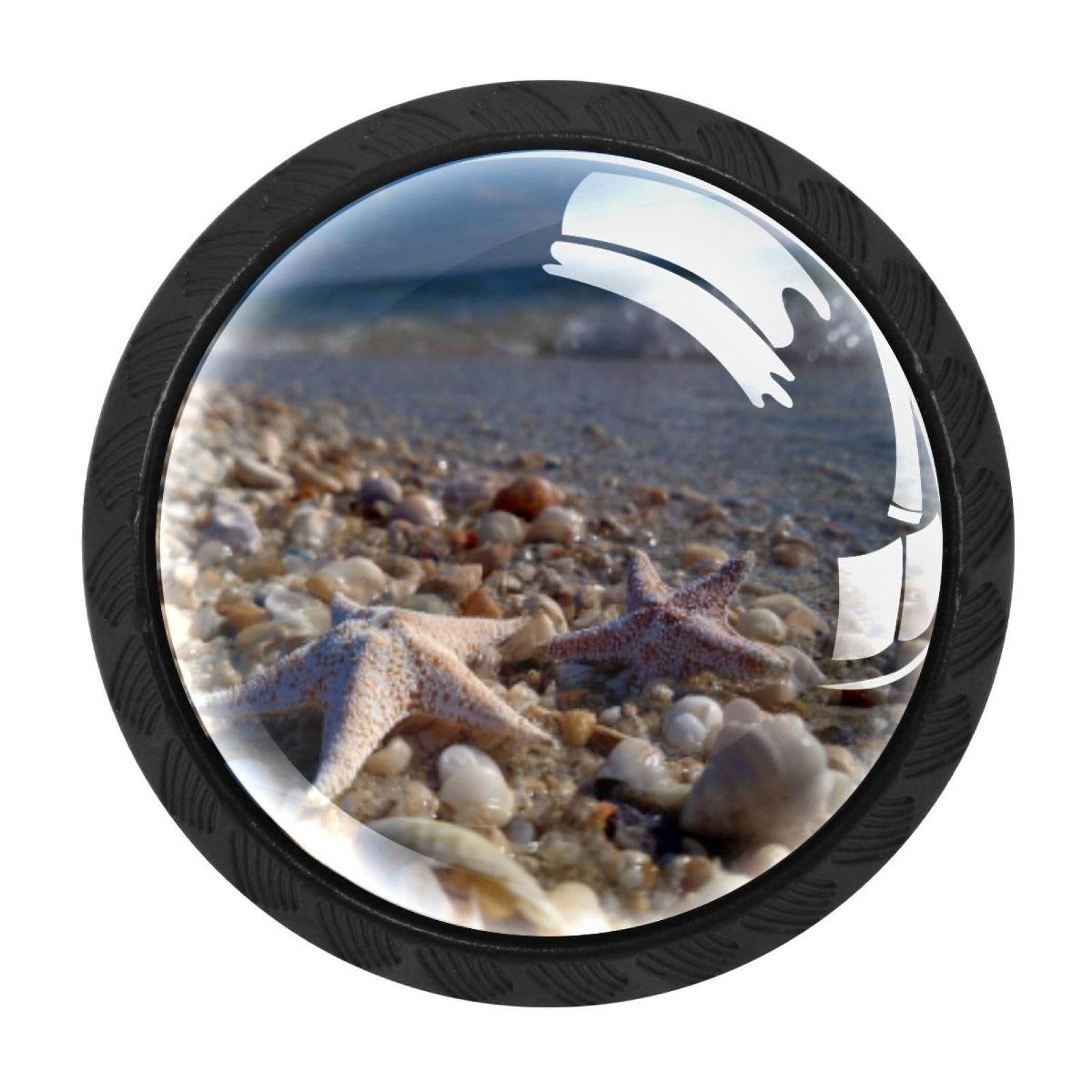 CHENZZZZ 4 Pack Starfish Shells Beach (1) Drawer Knob Cabinet Hardware