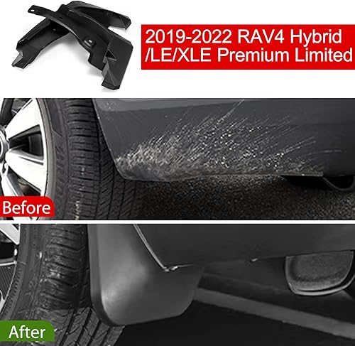 Miniatura 4 de BDFHYK Protectores contra salpicaduras compatibles con Toyota RAV4 Hybrid LE XLE Premium Limited sin guardabarros, 2019-2023