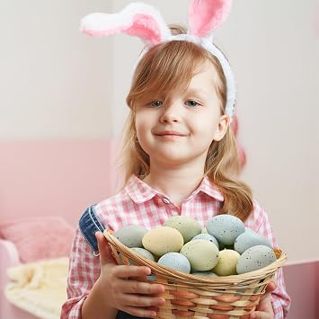Waipfaru 16 Pcs Easter Eggs, Plastic Easter Decorations, Speckled Easter Table Decor, Easter Centerpiece Table Decorations for Indoor Outdoor Home Vase Filler Basket Spring Party DIY