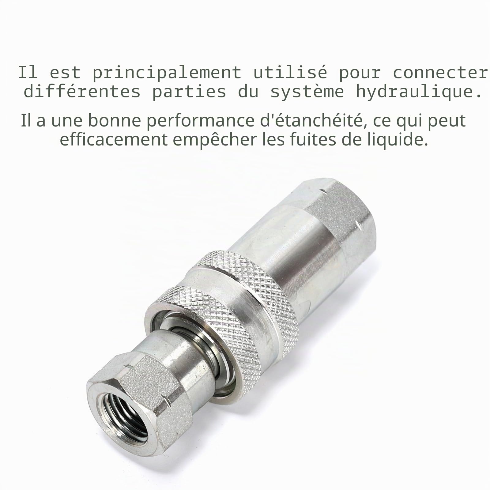 1 jeu d'accouplement rapide hydraulique en acier au carbone, raccord NPT 1/4, bouchon de tuyau fileté femelle