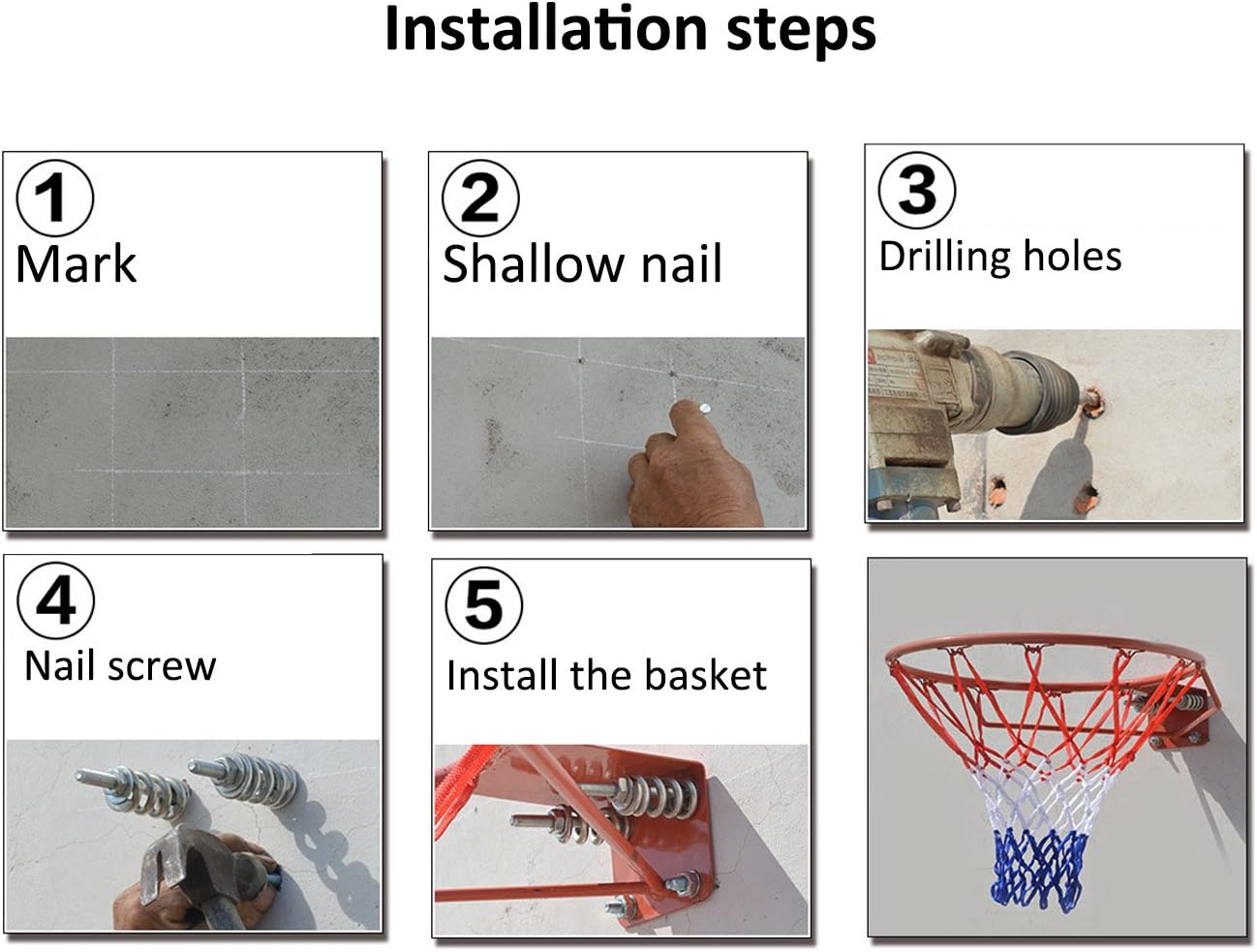 A.B Crew Wall Mounted Indoor and Outdoor Hanging Basketball Rims 18 inches Basketball Goal Hoop Rim (Black) : Sports & Outdoors