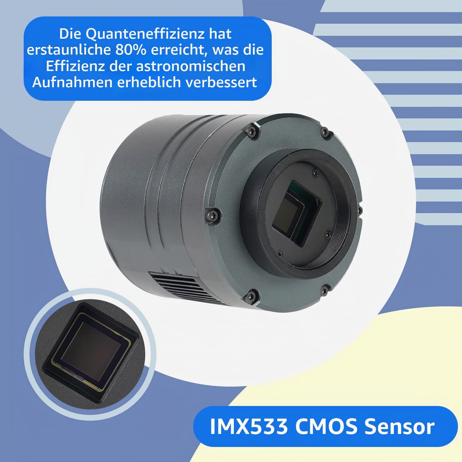 SVBONY SV605CC gekühlte Astrofotografie-Kamera, 9 MP IMX533 CMOS-Farbkamera | Doppelschichtige Halbleiter-Kühlung, USB3.0, 30 ℃ niedriger für Deep Sky Astrofotografie, Panorama-Astronomie & Lucky Imaging