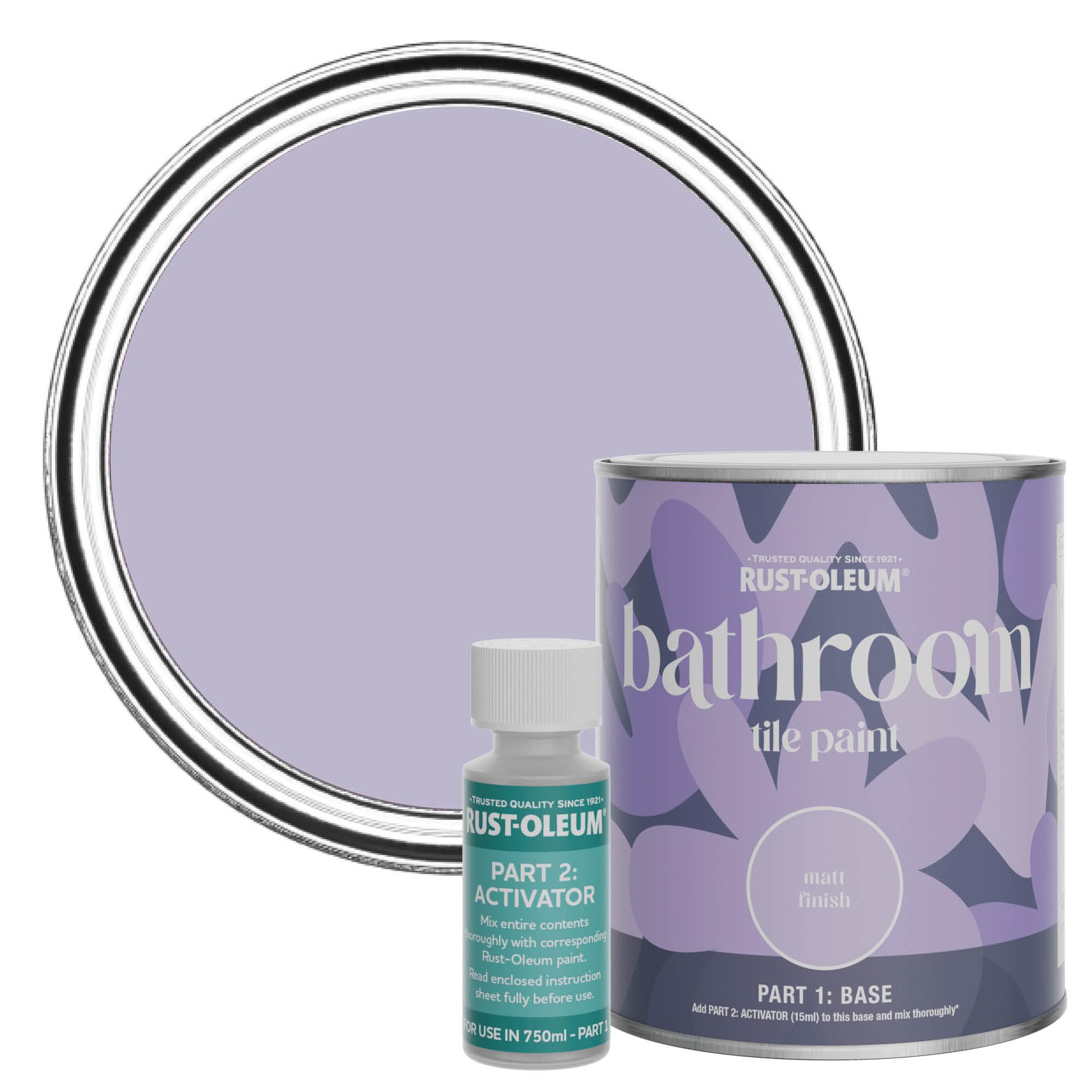 Rust-Oleum Purple Water-Resistant Bathroom Tile Paint In Matt - Wisteria 750Ml