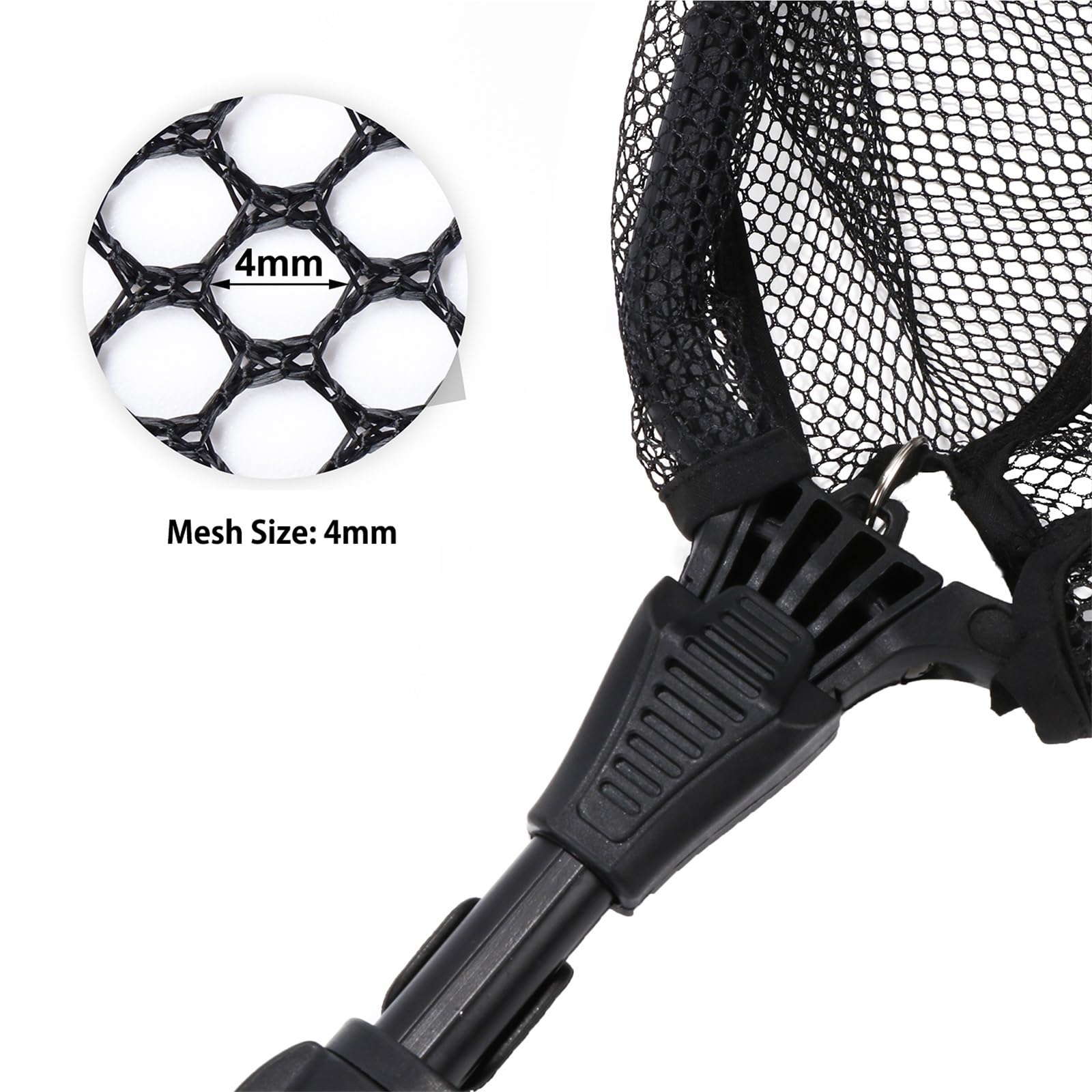 Guadino Pesca Telescopico Guadino da Pesca Pieghevole con Asta Telescopica in Alluminio, Maglia da 4 Mm, Maniglia Portatile