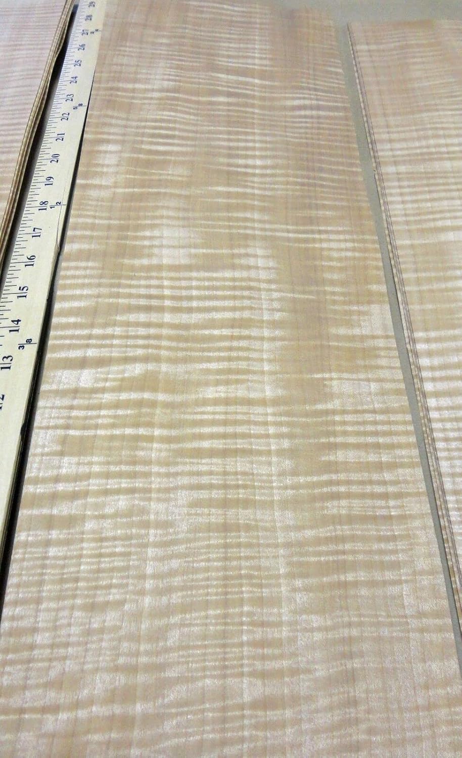 Anigre Figured Tiger Fiddleback Wood Veneer 8" x 24" raw 1/42" no Backing AAA