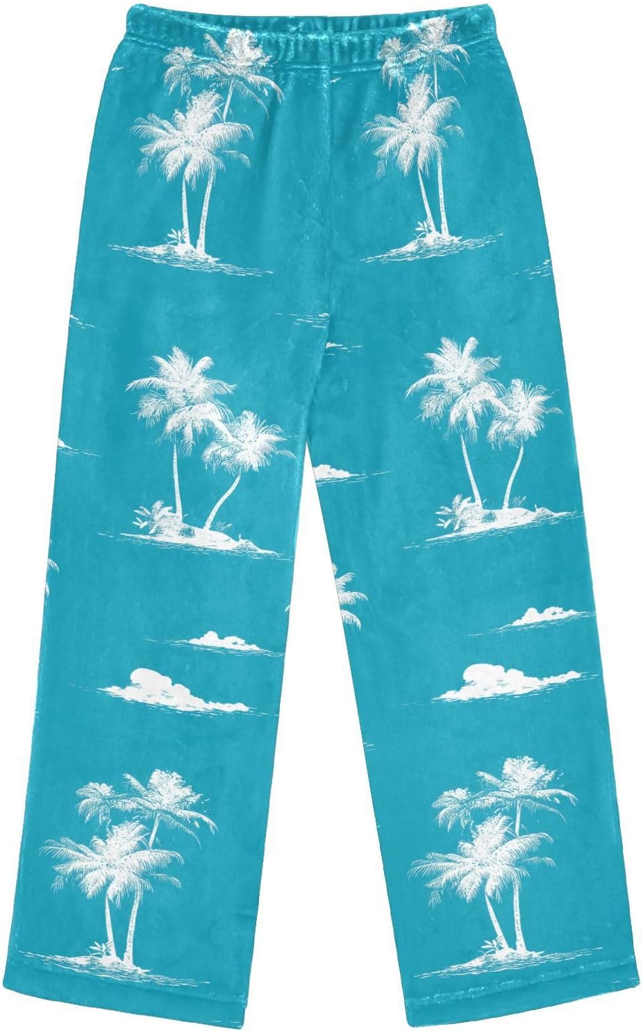 visesunny White Palm Trees Boys Pants for Kids Fleece Bottoms Long Jogger Pants Trousers with Pockets Size 6-14Y