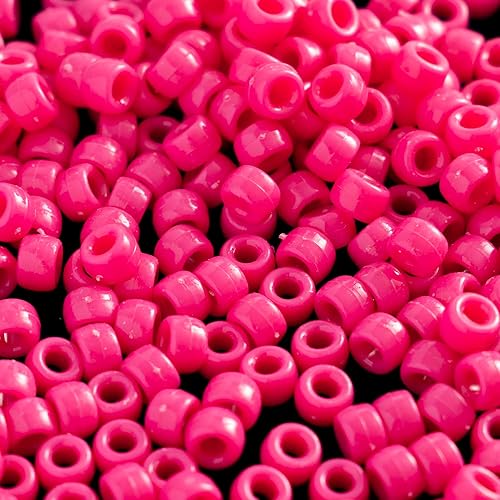 Miniatura 3 de 1000 cuentas acrílicas de color rosa poni de 0.23 x 0.315 pulgadas a granel para manualidades, pulseras, collares, joyería, aretes, trenzar el