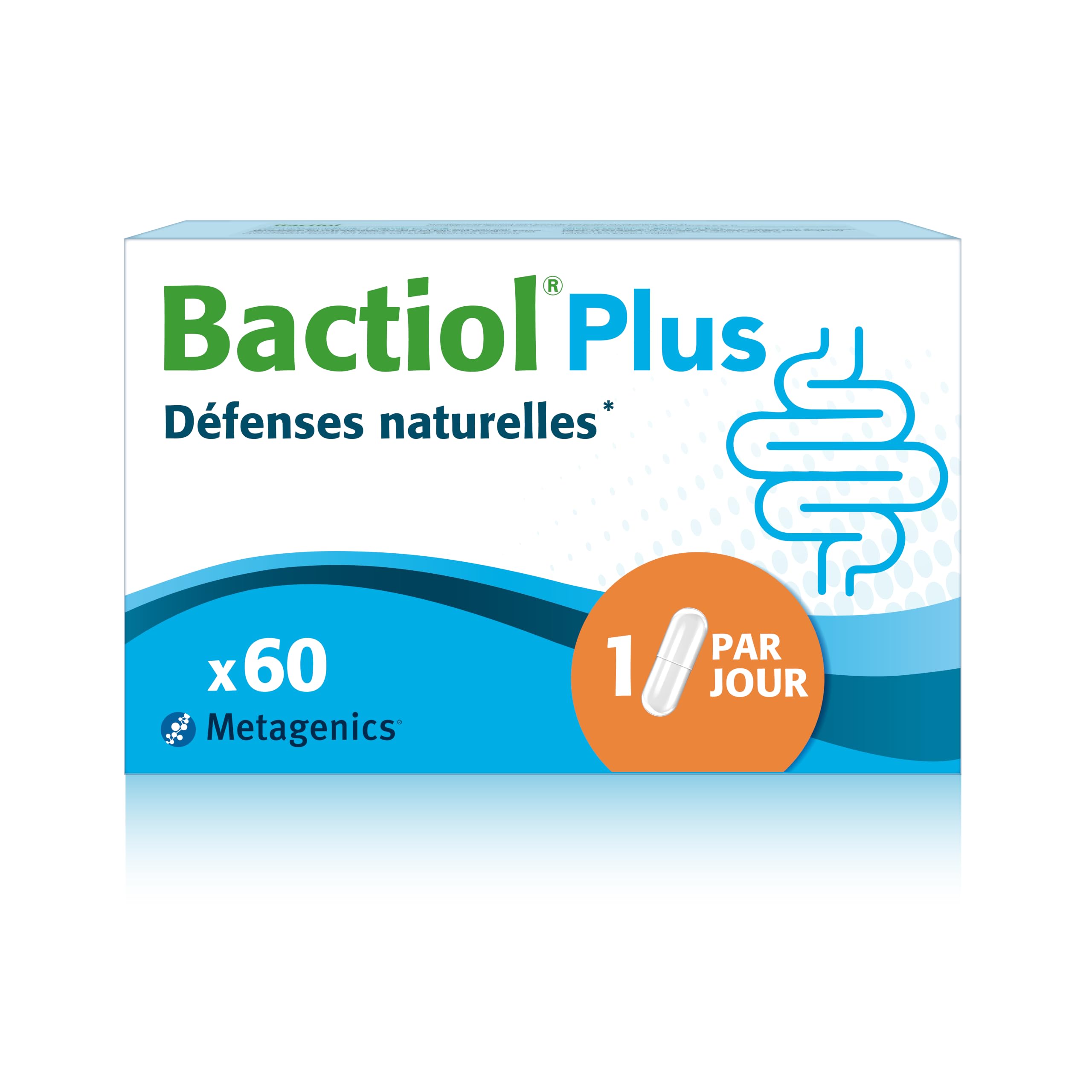 Metagenics Bactiol Plus - Milchsäurekulturen, Vitamine D & A - 60 Kapseln